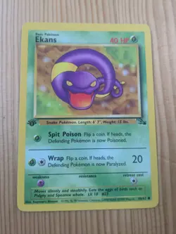Pokemon 1st Edition Arbok 31/62 and Ekans 46/62 Fossil LP - Image 2