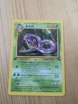 Pokemon 1st Edition Arbok 31/62 and Ekans 46/62 Fossil LP - Image 4