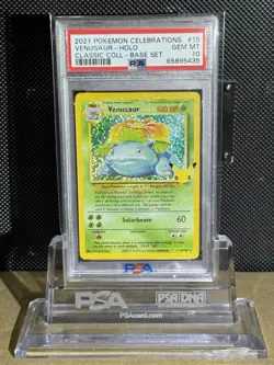 PSA 10 GEM MINT Venusaur 15/102 CLASSIC HOLO Celebrations Pokemon Card 070 - Image 1