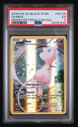 Mew Mythical Collection Psa 5 2016 XY110 Black Star Full Art Pokemon - Image 2