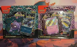 Pokemon Paldean Fates Tech Sticker Collection Lot of 2 Fidough & Maschiff - Image 1