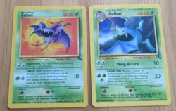 Zubat Golbat Pokemon Card Lot Fossil Set Kagemaru Himeno Art Regular 1999 Wotc - Image 1