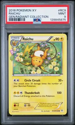 2016 POKEMON XY GENERATIONS RADIANT COLL #RC9 RAICHU PSA 9 - Image 1