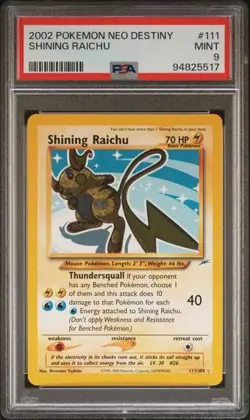 2002 POKEMON NEO DESTINY #111 SHINING RAICHU PSA 9 - Image 1