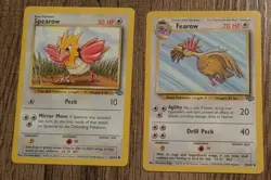 Spearow 62/64 & Fearow 36/64 Jungle Set Pokemon WOTC Vintage MP Free Shipping - Image 1