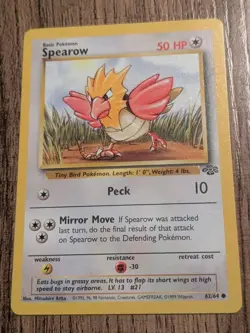 Spearow 62/64 & Fearow 36/64 Jungle Set Pokemon WOTC Vintage MP Free Shipping - Image 3
