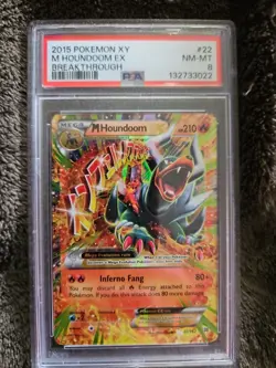 Pokemon-M-HOUNDOOM EX #22 - BREAKTHROUGH (2015) PSA NM-MINT 8 - Image 1