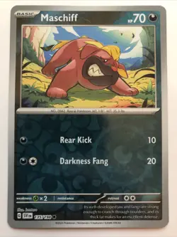 Pokemon TCG Scarlet & Violet Maschiff Reverse Holofoil 135/198 NM - Image 1
