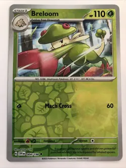 Pokemon TCG Scarlet & Violet Breloom Reverse Holofoil 004/198 NM - Image 1