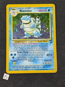 Blastoise 2/130 - Base Set 2 Holo Rare WOTC Pokemon TCG HP - Image 1