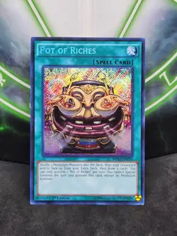 Yugioh Pot of Riches MP15-EN233 Secret Rare 1st Edition NM - Image 1