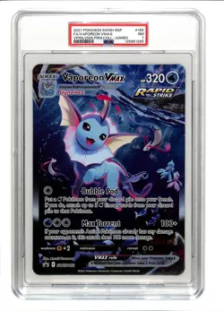 2021 Pokemon SWSH BSP Vaporeon VMax FA Full Art Collection Jumbo #182 PSA 7 - Image 1