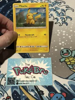 Pikachu Sun and Moon Black Star Promo SM183 Holo LP+ - Image 1