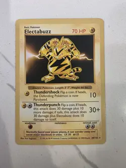 Pokemon Card - Electabuzz Base Set (Shadowless) 20/102 - Rare - LP/NM - Image 1