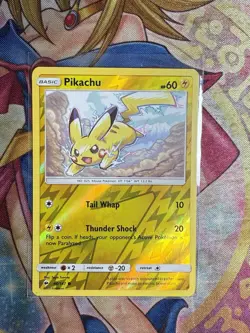 Pikachu Common SM - Burning Shadows 40/147 Lightning Reverse Holo Pokemon Card - Image 1