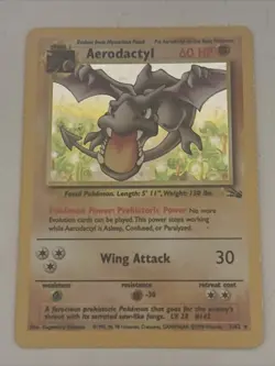 Pokemon TCG Aerodactyl Holo Rare 1st Edition Fossil Card 1/62 - Image 1