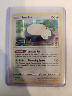 Pokemon TCG Snorlax 143/196 Lost Origin Holo Rare Card - Image 1