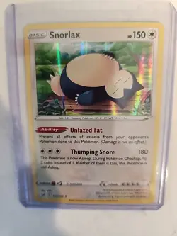 Pokemon TCG Snorlax 143/196 Lost Origin Holo Rare Card - Image 3