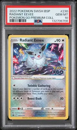 2022 POKEMON SWSH BLACK STAR PROMO #230 RADIANT EEVEE PSA 10 - Image 1