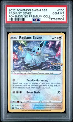 2022 POKEMON SWSH BLACK STAR PROMO #230 RADIANT EEVEE PSA 10 - Image 1