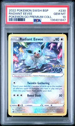 2022 POKEMON SWSH BLACK STAR PROMO #230 RADIANT EEVEE PSA 10 - Image 1