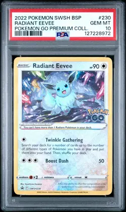 2022 POKEMON SWSH BLACK STAR PROMO #230 RADIANT EEVEE PSA 10 - Image 1