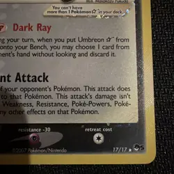 Pokemon Umbreon Gold Star 17/17 Celebrations: Classic Collection Holo - Image 5