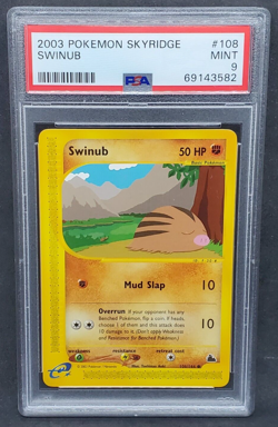 Pokemon PSA 9 MINT Swinub 108/144 Skyridge Non-Holo E-Reader Common 2003 s#3582 - Image 1