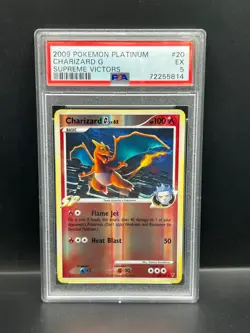 Pokemon PSA 5 EX Charizard G 20/147 Supreme Victors Reverse Holofoil 2009 S#5814 - Image 1