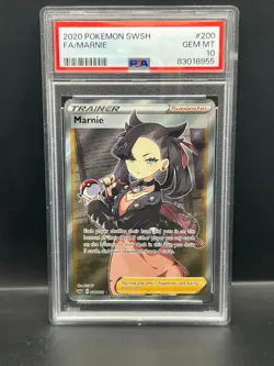 Pokemon PSA 10 GEM MT Marnie 200/202 Sword & Shield FA Holofoil 2020 S#8955 - Image 1