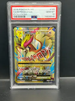 Pokemon PSA 10 GEM MT M Pidgeot EX 105/108 Evolutions FA Holofoil 2016 S#9546 - Image 1