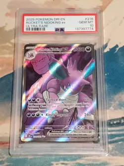 Team Rocket's Nidoking Ultra Rare 216/182 PSA 10 GEM MT Pokemon Destined Rivals - Image 1