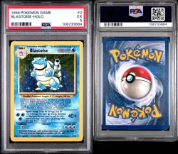 1999 POKEMON BASE SET UNLIMITED #2 BLASTOISE-HOLO PSA 5 - Image 3