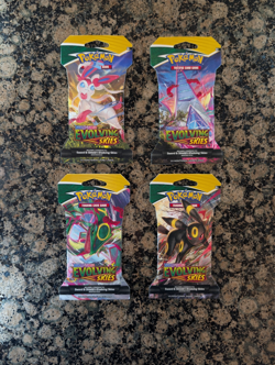 4x Pokemon TCG Evolving Skies Sleeved Booster Sealed - 1 of each sleeve art - Image 2