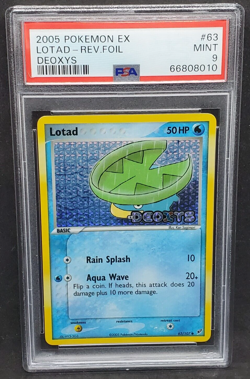 Pokemon PSA 9 MINT Lotad 63/107 EX Deoxys Reverse Holofoil 2005 S#8010 - Image 1