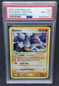 Pokemon PSA 8 NM-MT Machoke 39/92 EX Legend Maker Reverse Holofoil 2006 S#6801 - Image 1