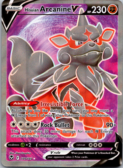 Pokemon - Hisuian Arcanine V (Full Art) - 179/195 - SWSH12: Silver Tempest NM - Image 1