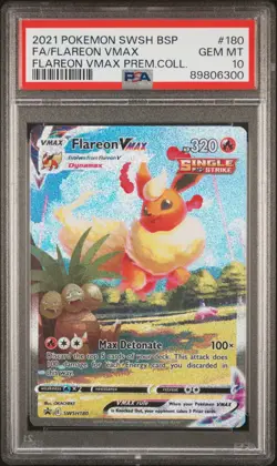 2022 POKEMON SWSH BLACK STAR PROMO SWSH180 FULL ART/FLAREON VMAX PSA 10 - Image 1