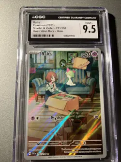 Pokemon TCG Ralts 211/198 Illustration Rare Scarlet Violet Set CGC Grade 9.5 - Image 1