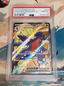 Cynthia's Garchomp Ultra Rare 215/182 PSA 10 GEM MT - Pokemon Destined Rivals #1 - Image 1
