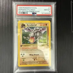 Aerodactyl Prerelease - Holo 1st Edition PSA 8 - Fossil - 1999 - #1/62 - Pokemon - Image 1