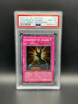 Yugioh PSA 8 NM-MT Judgment of Anubis DCR-105 Secret Rare 1st Ed 2003 S#4113 - Image 1