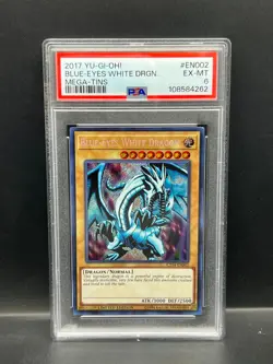 Yugioh PSA 6 EX-MT Blue-Eyes White Dragon CT14-EN002 Secret Rare Limited S#4262 - Image 1
