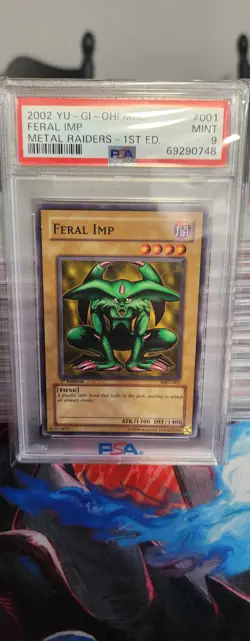 2002 YU-GI-OH! METAL RAIDERS MRD-001 FERAL IMP- 1st Edition - PSA 9 - Image 1