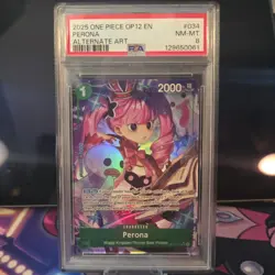 2025 ONE PIECE OP12-LEGACY OF THE MASTER #034 PERONA ALTERNATE ART PSA 8 - Image 1