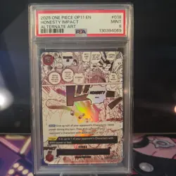 2025 ONE PIECE OP11-018 HONESTY IMPACT ALTERNATE ART EVENT KOBY ENGLSIH PSA 9 - Image 1