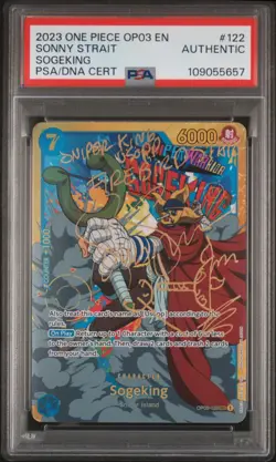 ONE PIECE SOGEKING USOPP SONNY STRAIT OP03-122 SEC AUTO SIGNED INSCRIBED PSA - Image 1