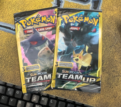 Pokemon Lot of 2x Sun & Moon Team Up 3 Card Booster Packs - 2 different arts - Image 1