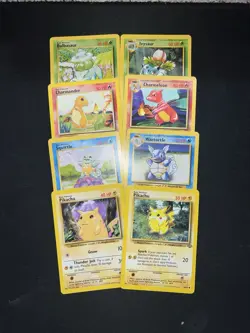 Kanto Starters Wotc 1999 Base Set Pokemon Card Collection Lot Vintage - Image 1