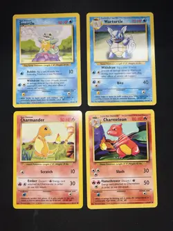 Kanto Starters Wotc 1999 Base Set Pokemon Card Collection Lot Vintage - Image 2
